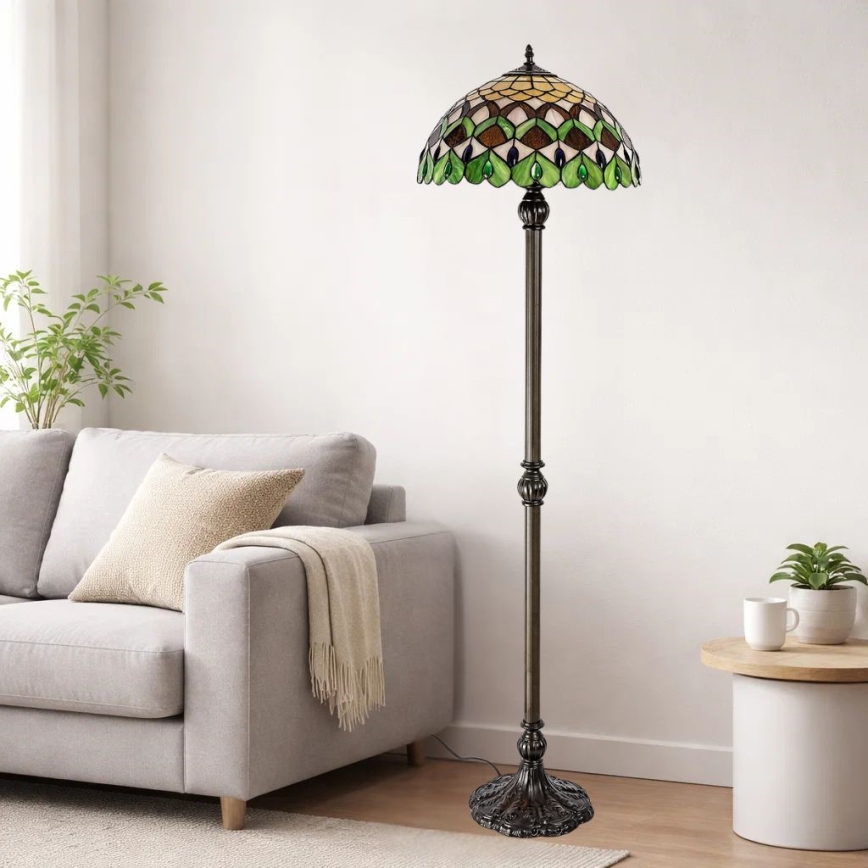 Brilagi - Tiffany vitrážová stojací lampa MARGARET 2xE27/60W/230V