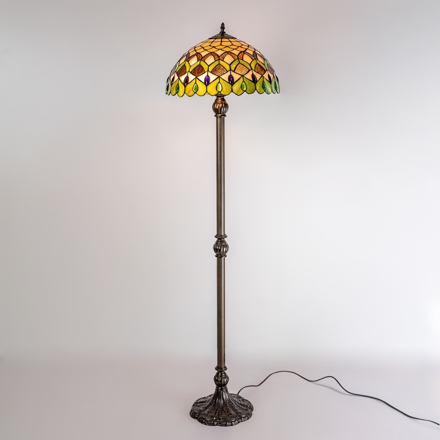 Brilagi - Tiffany vitrážová stojací lampa MARGARET 2xE27/60W/230V