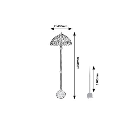 Brilagi - Tiffany vitrážová stojací lampa MARGARET 2xE27/60W/230V