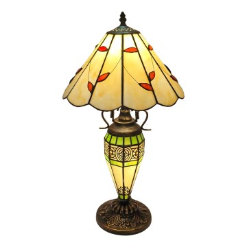 Brilagi - Tiffany vitrážová stolní lampa FOLIA 1xE27/60W/230V + 1xE14/40W