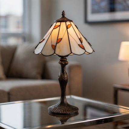 Brilagi - Tiffany vitrážová stolní lampa FOLIA 1xE27/60W/230V