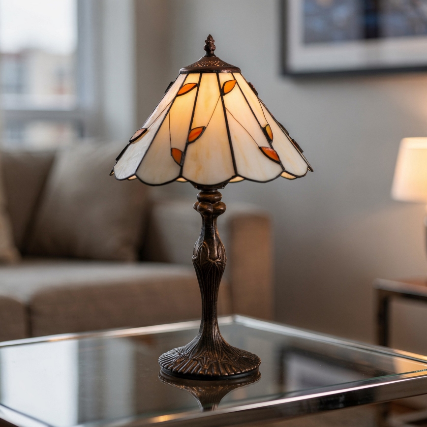 Brilagi - Tiffany vitrážová stolní lampa FOLIA 1xE27/60W/230V