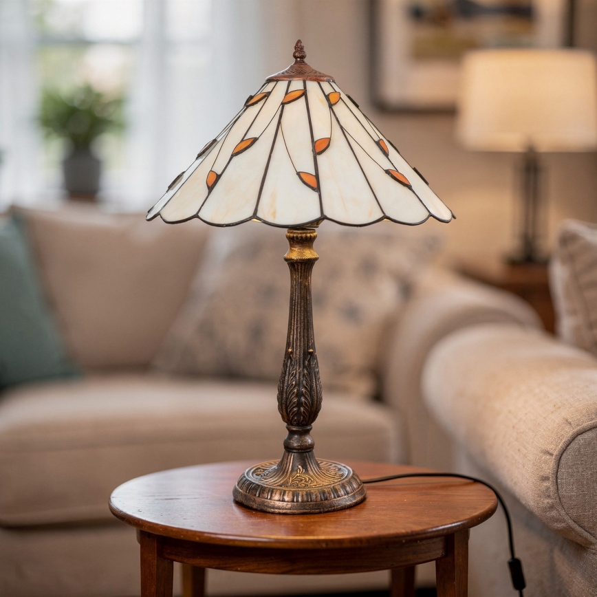 BRILAGI - Tiffany vitrážová stolní lampa FOLIA 1xE27/60W/230V