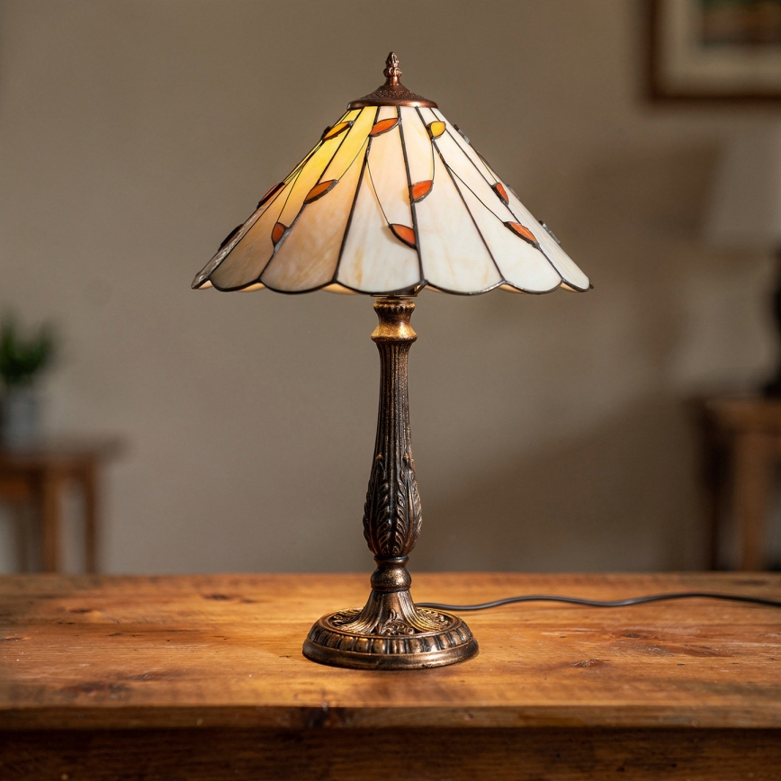 BRILAGI - Tiffany vitrážová stolní lampa FOLIA 1xE27/60W/230V