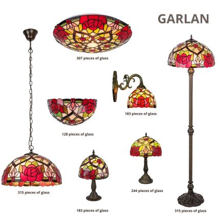 Brilagi - Tiffany vitrážová stolní lampa GARLAN 1xE27/40W/230V