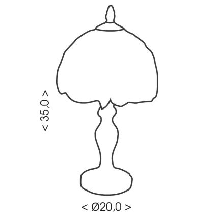 Brilagi - Tiffany vitrážová stolní lampa IVORY 1xE27/60W/230V