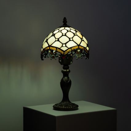 Brilagi - Tiffany vitrážová stolní lampa IVORY 1xE27/60W/230V