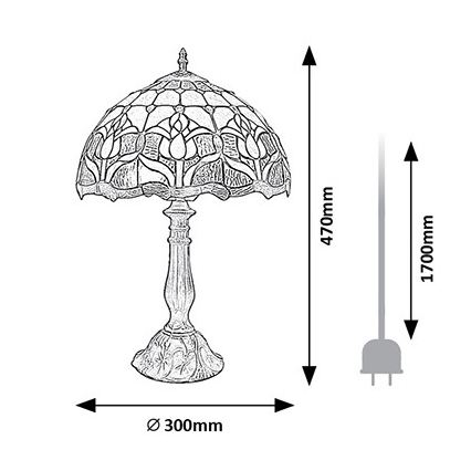 Brilagi - Tiffany vitrážová stolní lampa LORAS 1xE27/40W/230V