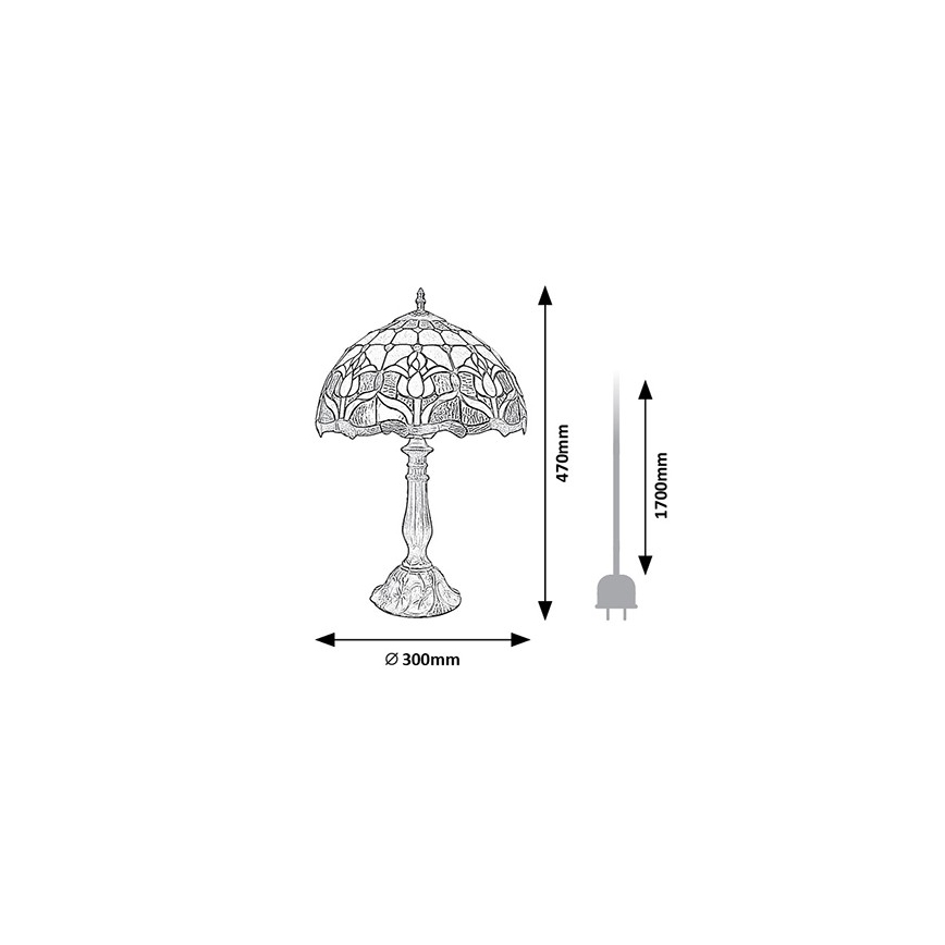 Brilagi - Tiffany vitrážová stolní lampa LORAS 1xE27/40W/230V