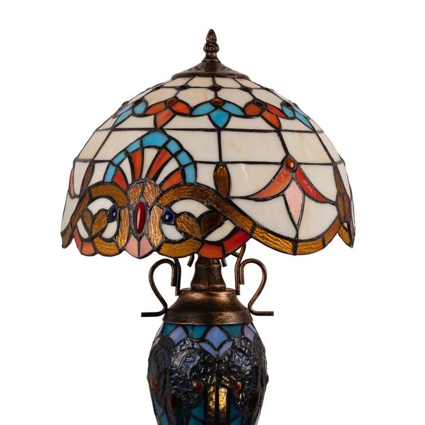 Brilagi - Tiffany vitrážová stolní lampa MIRABELLA 1xE27/60W/230V + 1xE14/40W