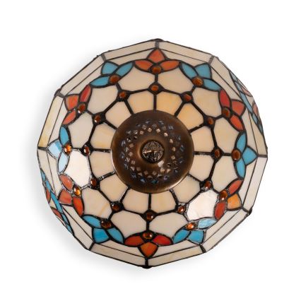 Brilagi - Tiffany vitrážová stolní lampa MIRABELLA 1xE27/60W/230V + 1xE14/40W