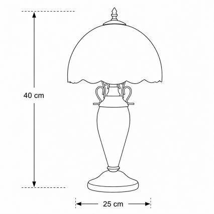 Brilagi - Tiffany vitrážová stolní lampa MIRABELLA 1xE27/60W/230V + 1xE14/40W