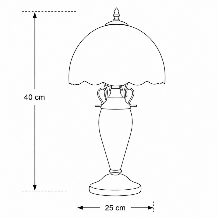 Brilagi - Tiffany vitrážová stolní lampa MIRABELLA 1xE27/60W/230V + 1xE14/40W