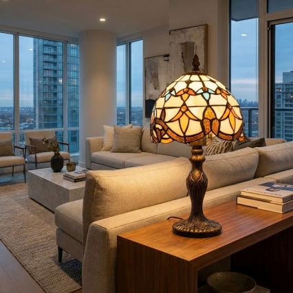 Brilagi - Tiffany vitrážová stolní lampa MIRABELLA 1xE27/60W/230V