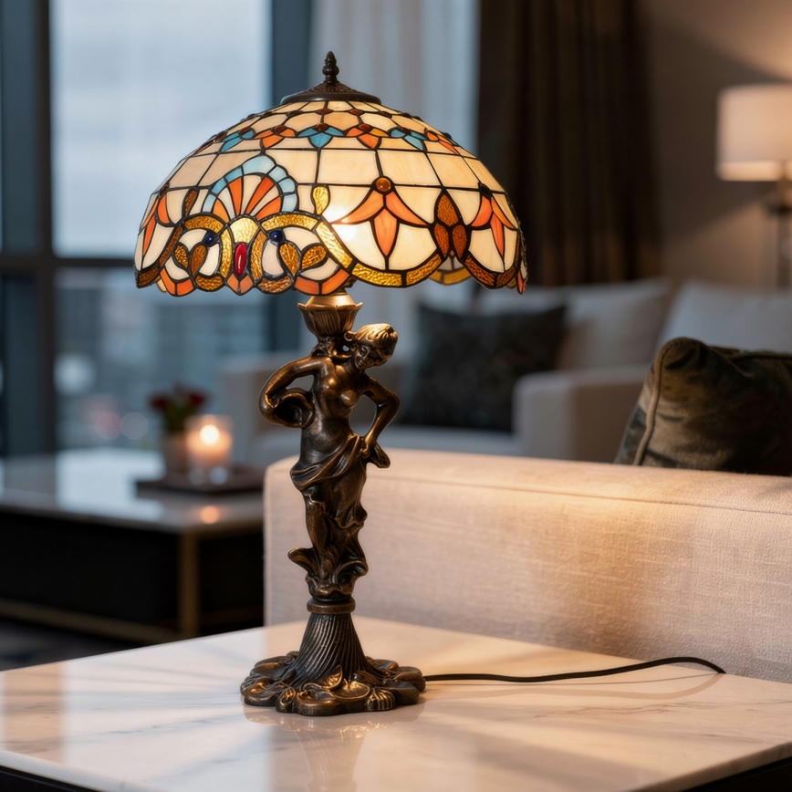 Brilagi - Tiffany vitrážová stolní lampa MIRABELLA 1xE27/60W/230V