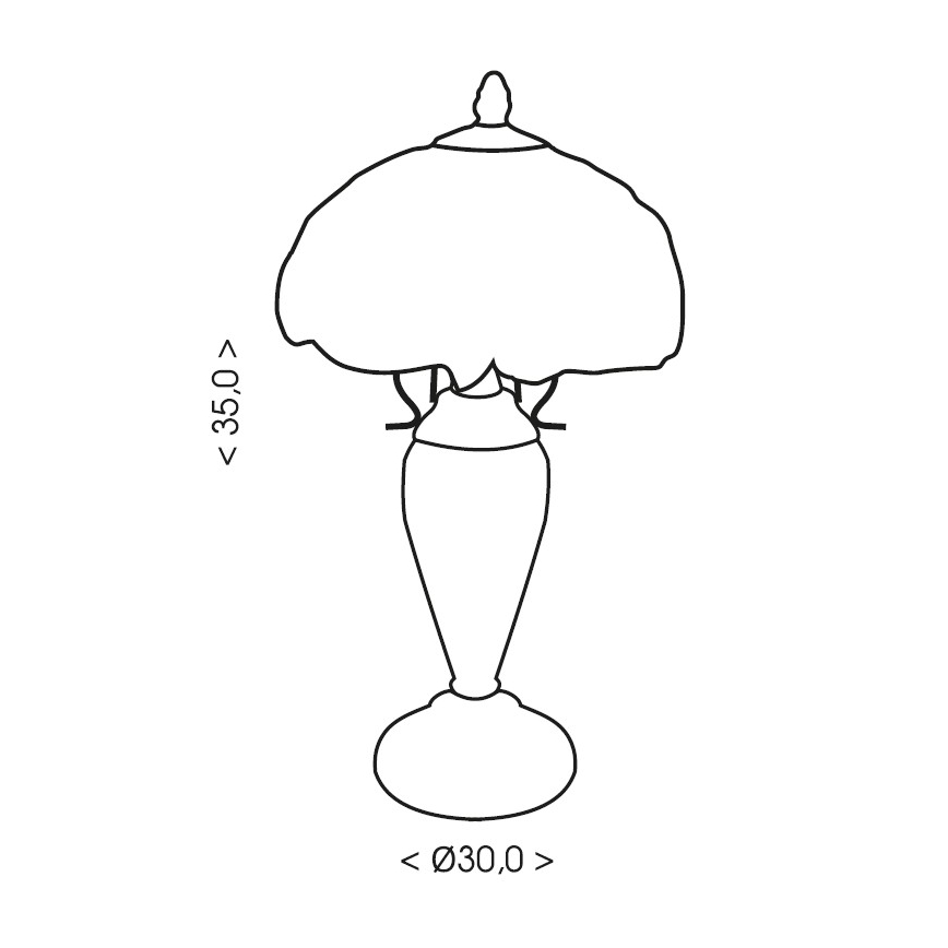 Brilagi - Tiffany vitrážová stolní lampa SIENNA 1xE27/60W/230V + 1xE14/40W