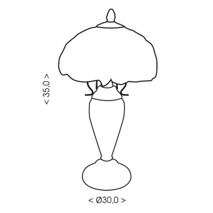 Brilagi - Tiffany vitrážová stolní lampa SIENNA 1xE27/60W/230V + 1xE14/40W