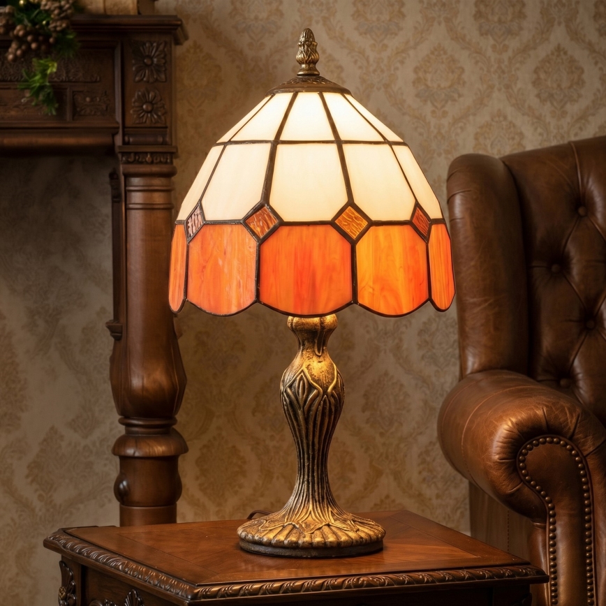 Brilagi - Tiffany vitrážová stolní lampa SIENNA 1xE27/60W/230V