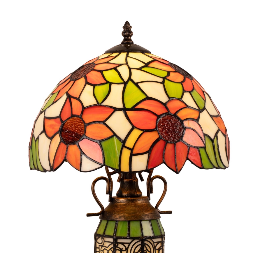 Brilagi - Tiffany vitrážová stolní lampa SUNFLOWER 1xE27/60W/230V + 1xE14/40W
