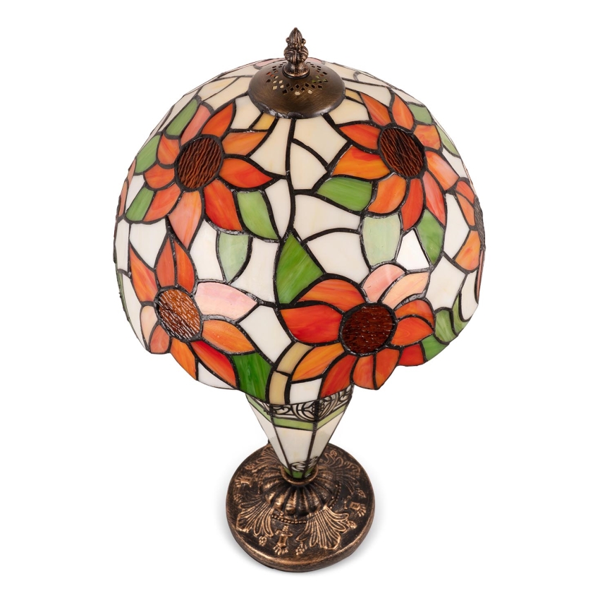 Brilagi - Tiffany vitrážová stolní lampa SUNFLOWER 1xE27/60W/230V + 1xE14/40W
