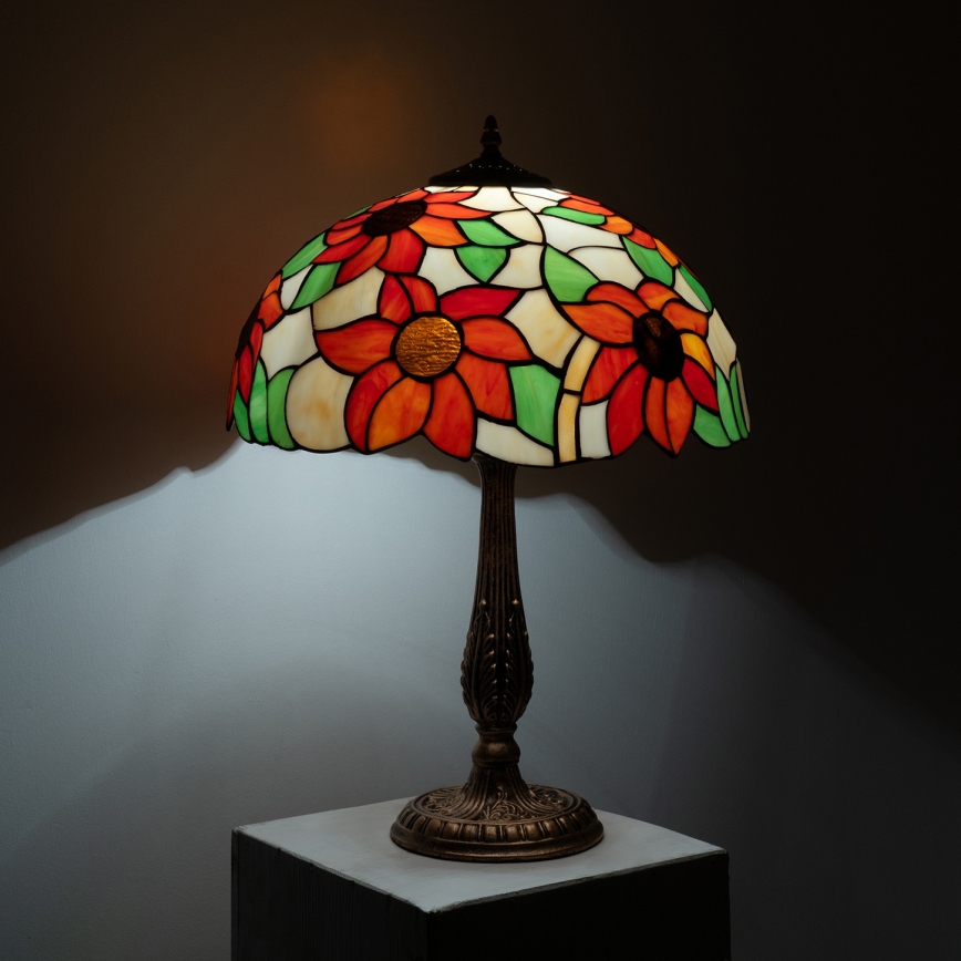 Brilagi - Tiffany vitrážová stolní lampa SUNFLOWER 2xE27/60W/230V