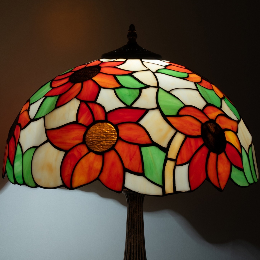 Brilagi - Tiffany vitrážová stolní lampa SUNFLOWER 2xE27/60W/230V
