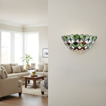 Brilagi - Tiffany vitrážové nástěnné svítidlo MARGARET 1xE27/40W/230V