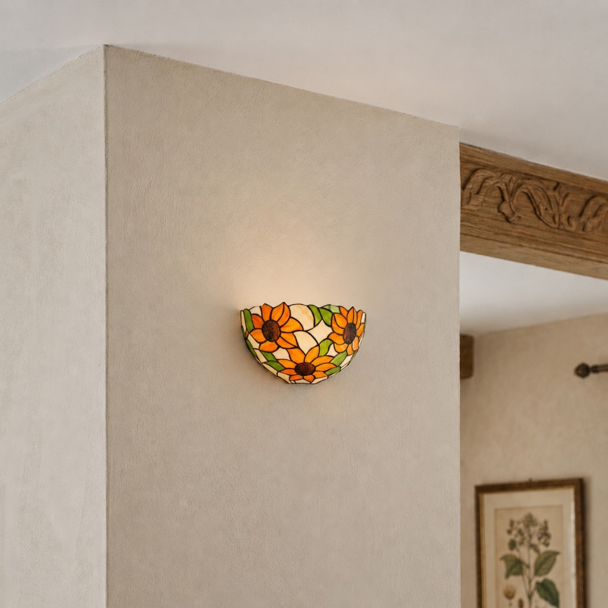 Brilagi - Tiffany vitrážové nástěnné svítidlo SUNFLOWER 1xE14/40W/230V