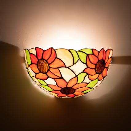 Brilagi - Tiffany vitrážové nástěnné svítidlo SUNFLOWER 1xE14/40W/230V