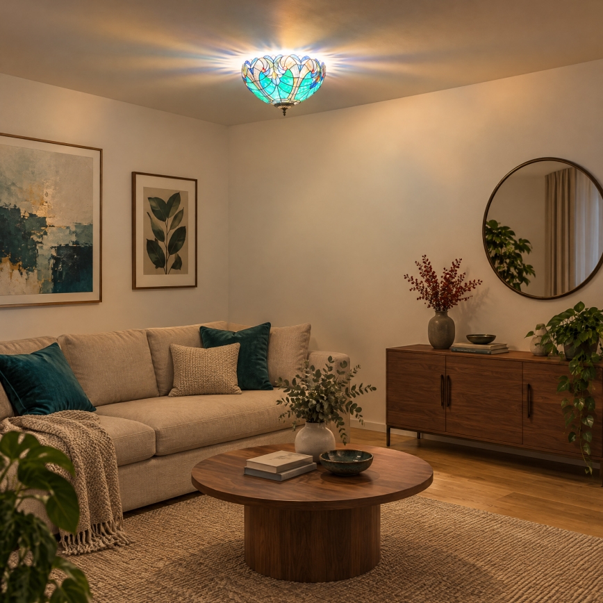 BRILAGI - Tiffany vitrážové stropní svítidlo CORAL 2xE27/60W/230V pr. 40 cm