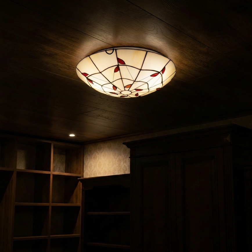 Brilagi - Tiffany vitrážové stropní svítidlo FOLIA 2xE27/60W/230V pr. 40 cm