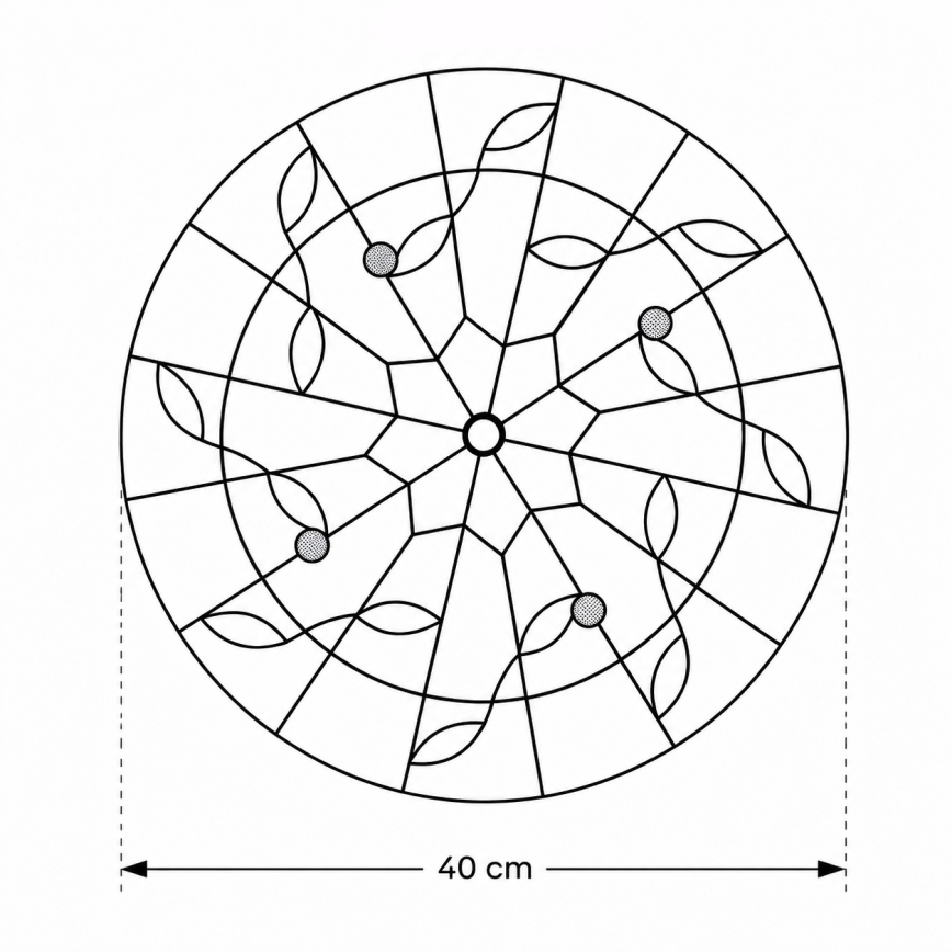 Brilagi - Tiffany vitrážové stropní svítidlo FOLIA 3xE27/60W/230V pr. 40 cm