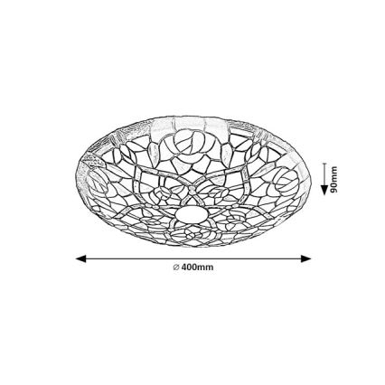 Brilagi - Tiffany vitrážové stropní svítidlo GARLAN 2xE27/60W/230V
