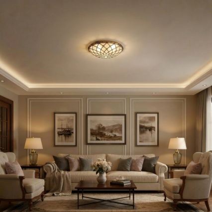Brilagi - Tiffany vitrážové stropní svítidlo IVORY 2xE27/60W/230V pr. 40 cm
