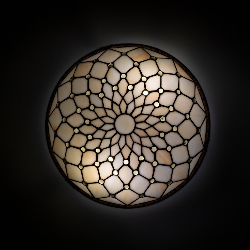 Brilagi - Tiffany vitrážové stropní svítidlo IVORY 2xE27/60W/230V pr. 40 cm
