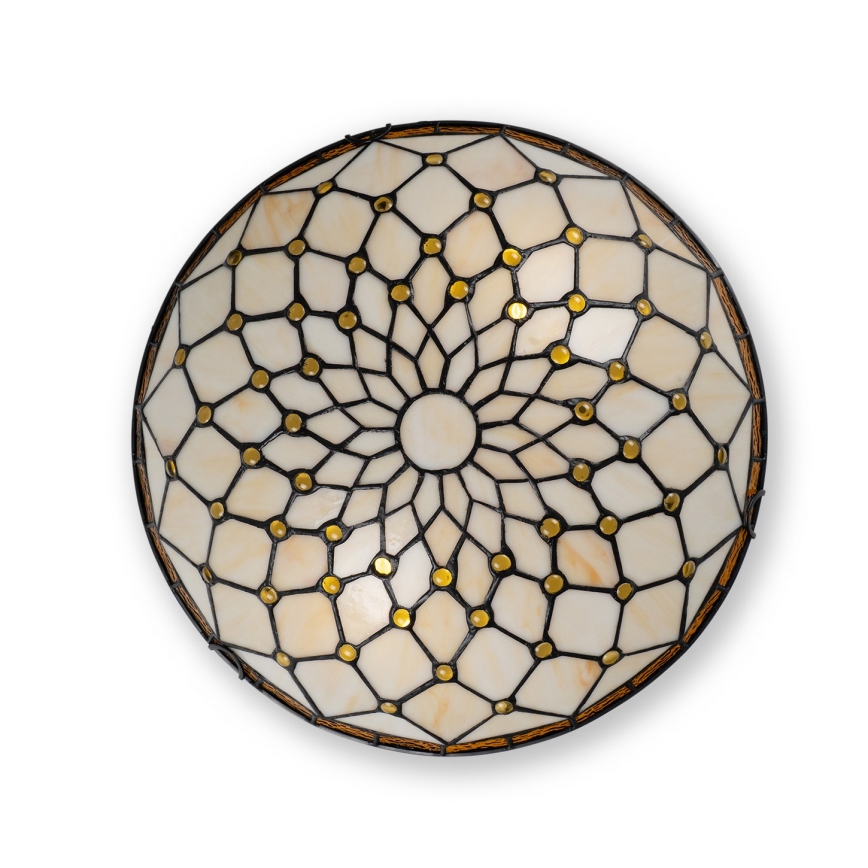 Brilagi - Tiffany vitrážové stropní svítidlo IVORY 2xE27/60W/230V pr. 40 cm