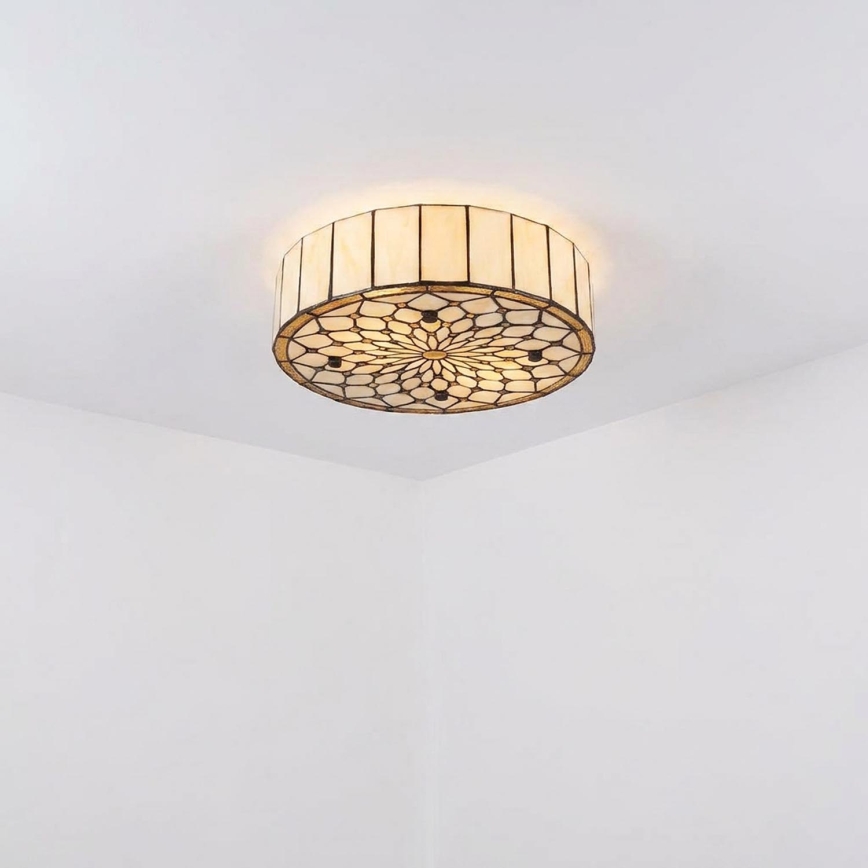 Brilagi - Tiffany vitrážové stropní svítidlo IVORY 3xE27/60W/230V pr. 40 cm