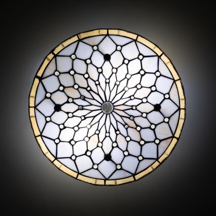 Brilagi - Tiffany vitrážové stropní svítidlo IVORY 3xE27/60W/230V pr. 40 cm