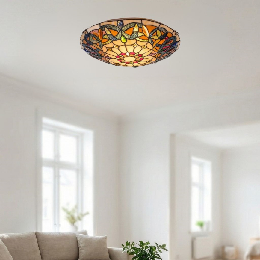 Brilagi - Tiffany vitrážové stropní svítidlo LUISA 2xE27/60W/230V pr. 40 cm
