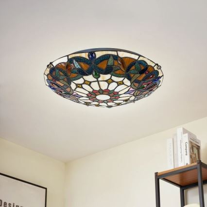 Brilagi - Tiffany vitrážové stropní svítidlo LUISA 2xE27/60W/230V pr. 40 cm