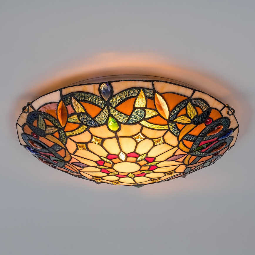 Brilagi - Tiffany vitrážové stropní svítidlo LUISA 2xE27/60W/230V pr. 40 cm