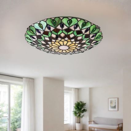 BRILAGI - Tiffany vitrážové stropní svítidlo MARGARET 2xE27/60W/230V pr. 40 cm