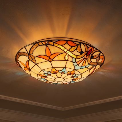 Brilagi - Tiffany vitrážové stropní svítidlo MIRABELLA 2xE27/60W/230V pr. 40 cm