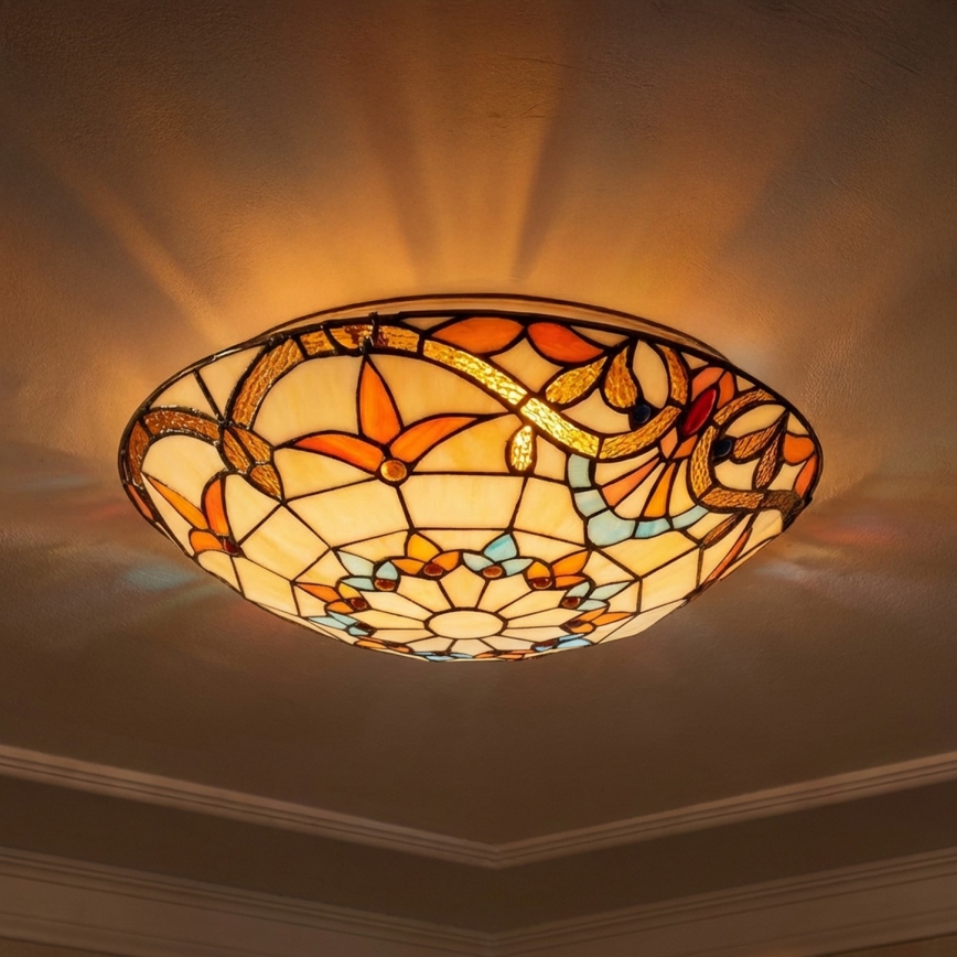 Brilagi - Tiffany vitrážové stropní svítidlo MIRABELLA 2xE27/60W/230V pr. 40 cm