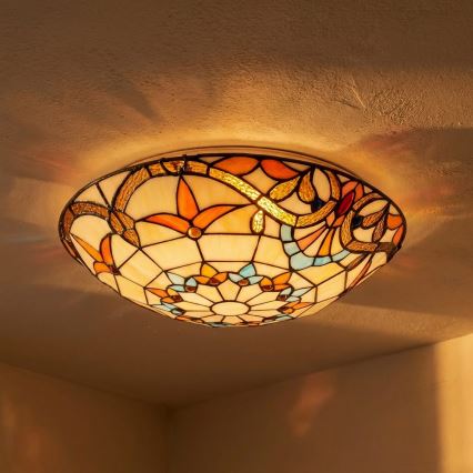 Brilagi - Tiffany vitrážové stropní svítidlo MIRABELLA 2xE27/60W/230V pr. 40 cm