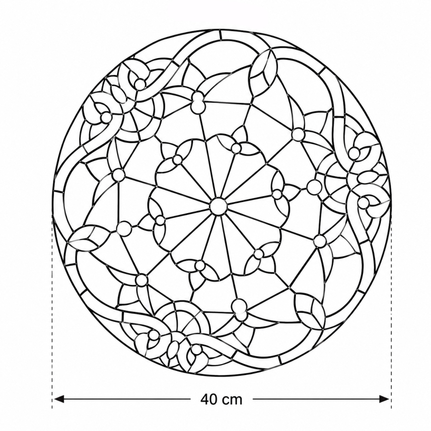 Brilagi - Tiffany vitrážové stropní svítidlo MIRABELLA 3xE27/60W/230V pr. 40 cm