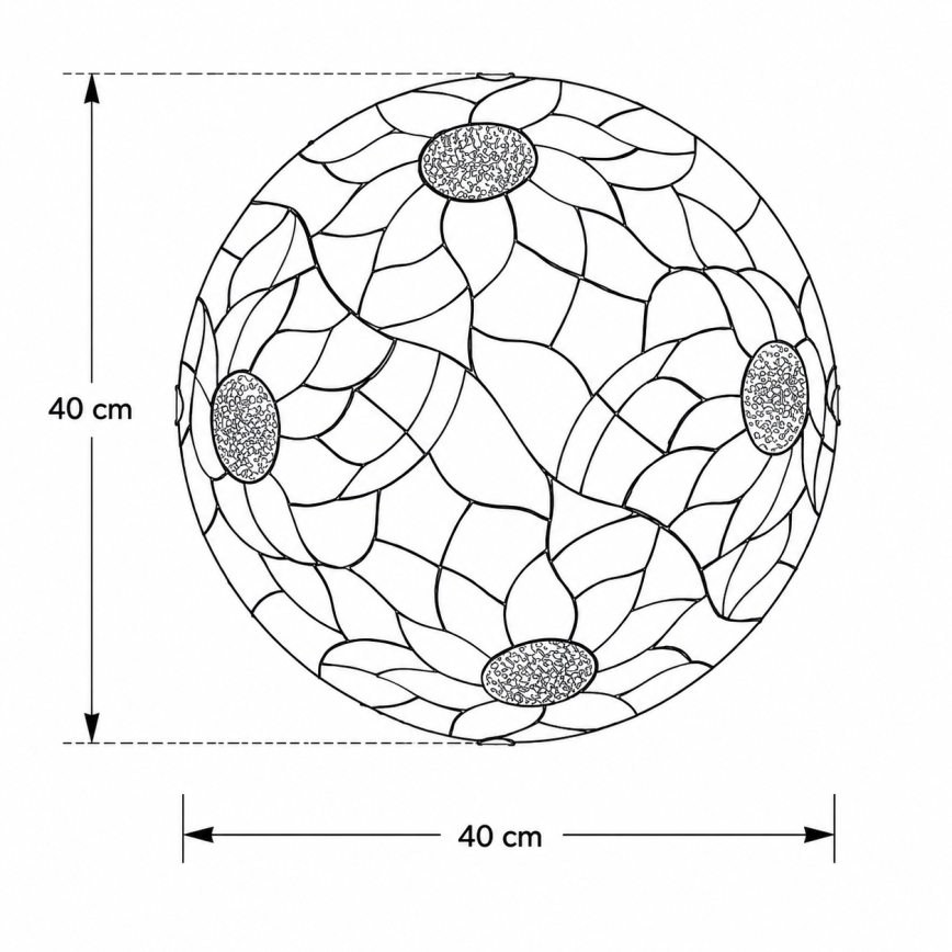 Brilagi - Tiffany vitrážové stropní svítidlo SUNFLOWER 2xE27/60W/230V pr. 40 cm