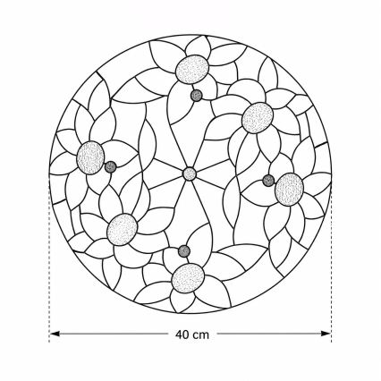 Brilagi - Tiffany vitrážové stropní svítidlo SUNFLOWER 3xE27/60W/230V pr. 40 cm