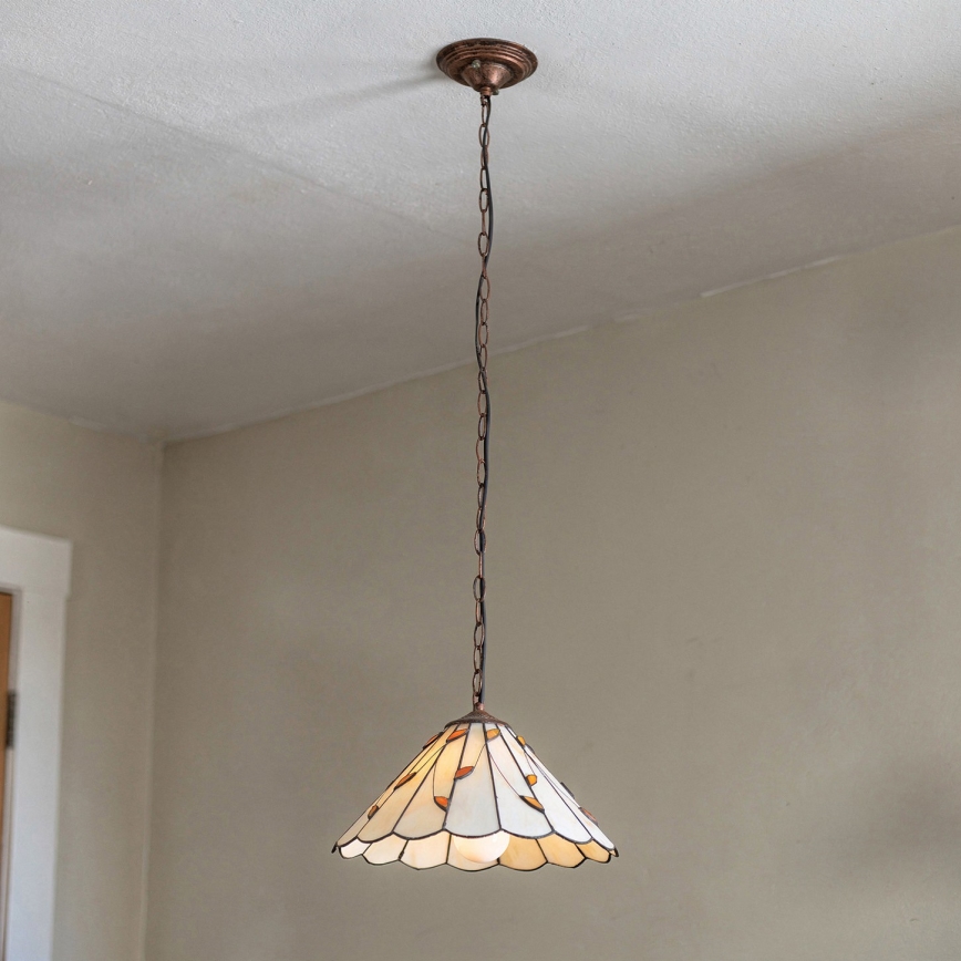 Brilagi - Tiffany vitrážový lustr na řetězu FOLIA 1xE27/60W/230V pr. 40 cm