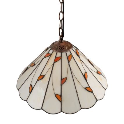 Brilagi - Tiffany vitrážový lustr na řetězu FOLIA 1xE27/60W/230V pr. 40 cm